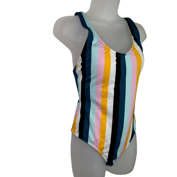 Kona Sol Bathing Suit One Piece Womens Swim Built In Bra Padded Striped Medium - Picture 5 of 10